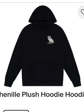OVO Black Owl Chest Patch Crewneck Hoodie